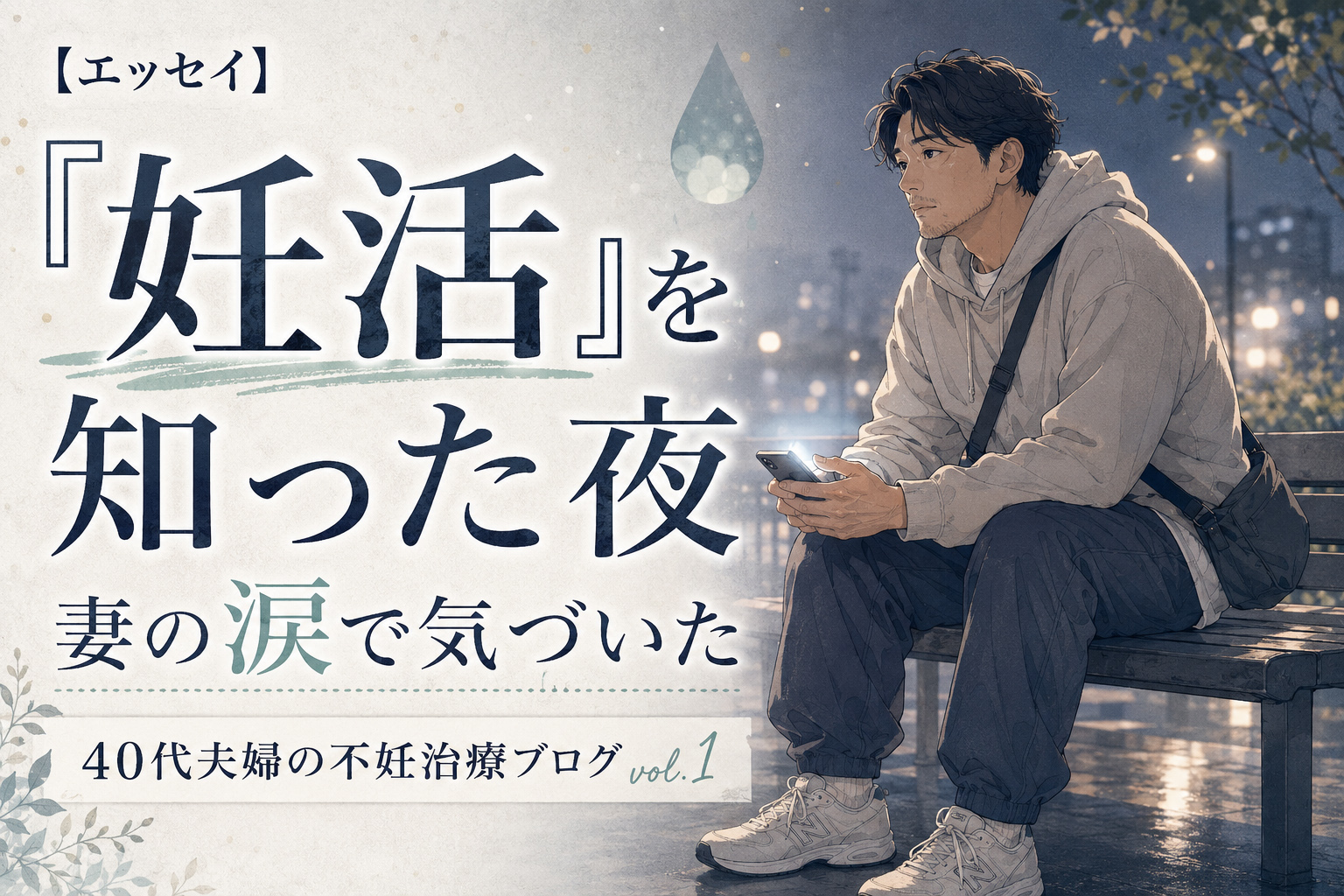 「妊活」を知った夜|妻の涙で気づいた40代夫婦の不妊治療ブログ vol.1