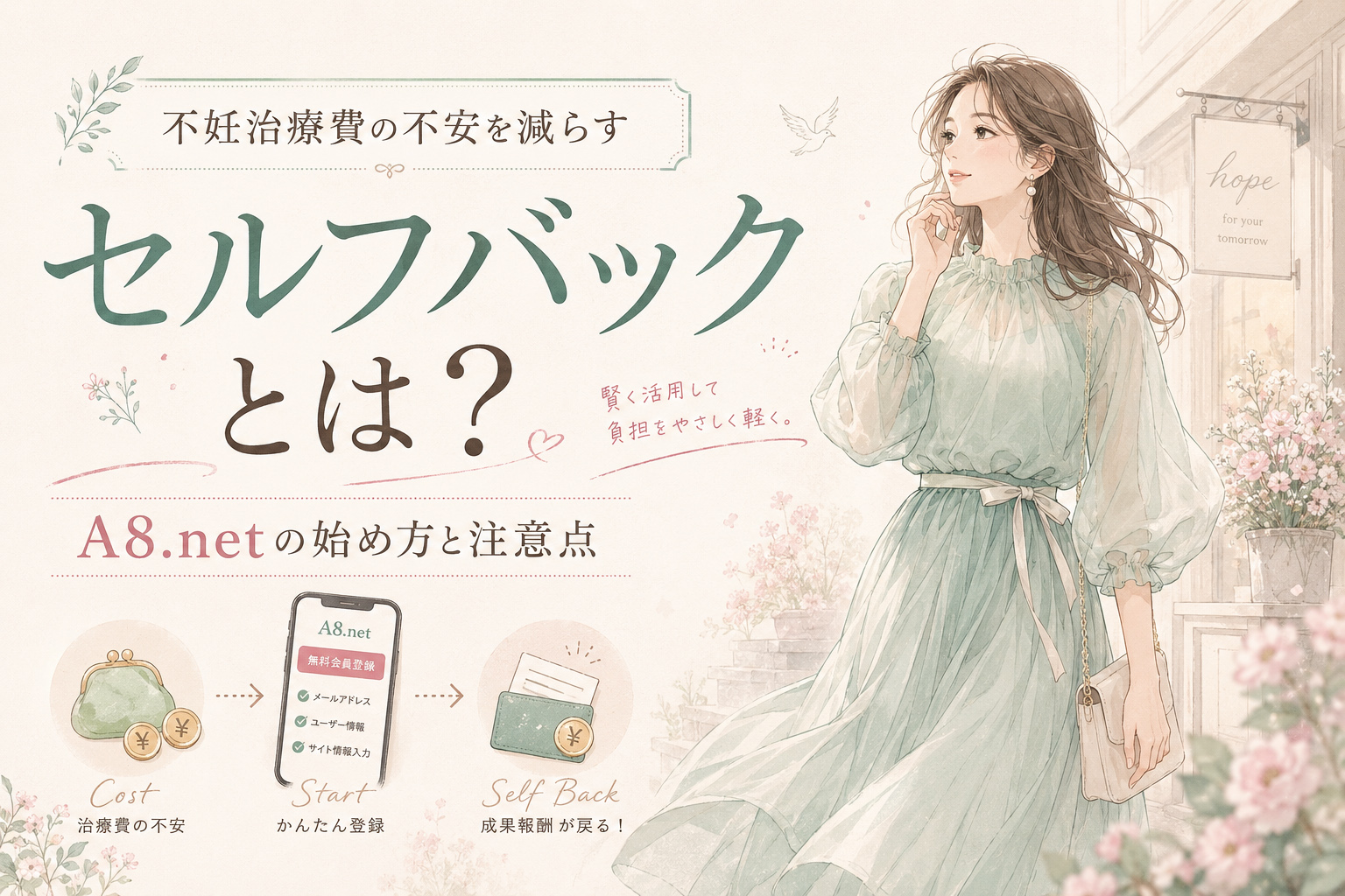 不妊治療費の不安を減らすセルフバックとは?A8.netの始め方と注意点