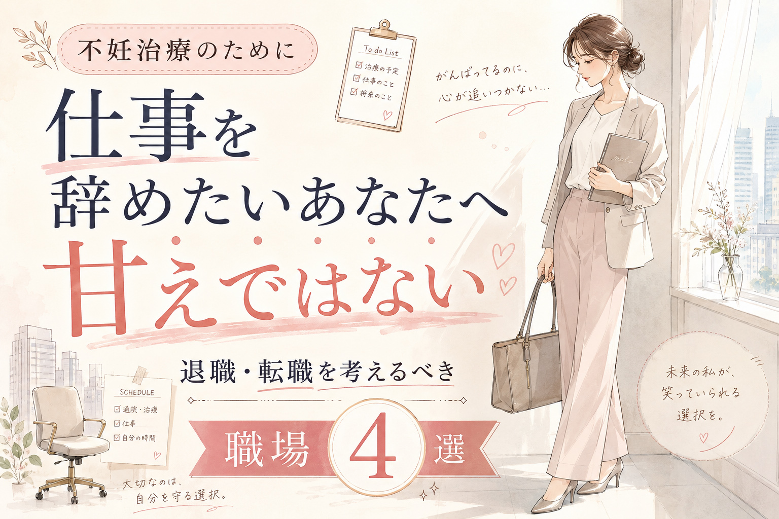 不妊治療のために仕事を辞めたいあなたへ｜甘えではない退職・転職を考えるべき職場4選
