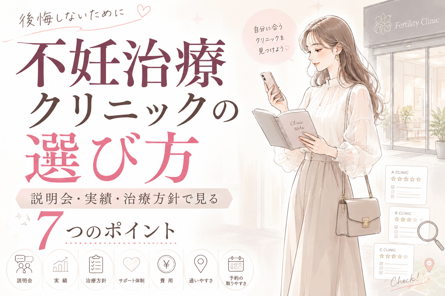不妊治療クリニックの選び方|後悔しないために説明会・実績・治療方針で見る7つのポイント
