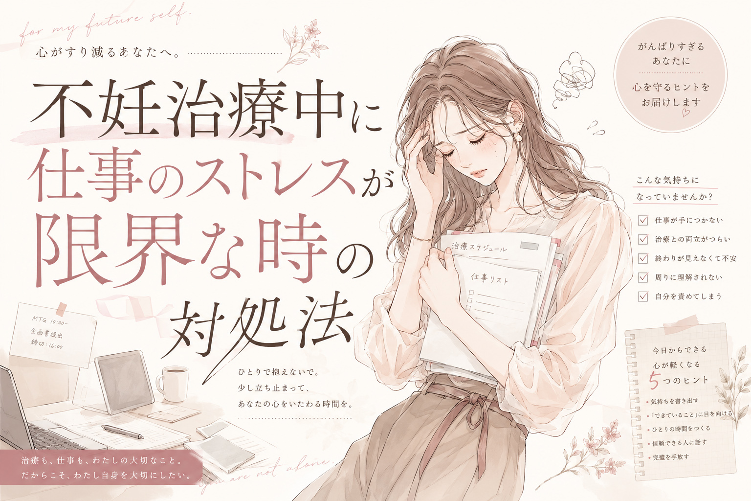 不妊治療中に仕事のストレスが限界な時の対処法｜休む・相談する・働き方を変える