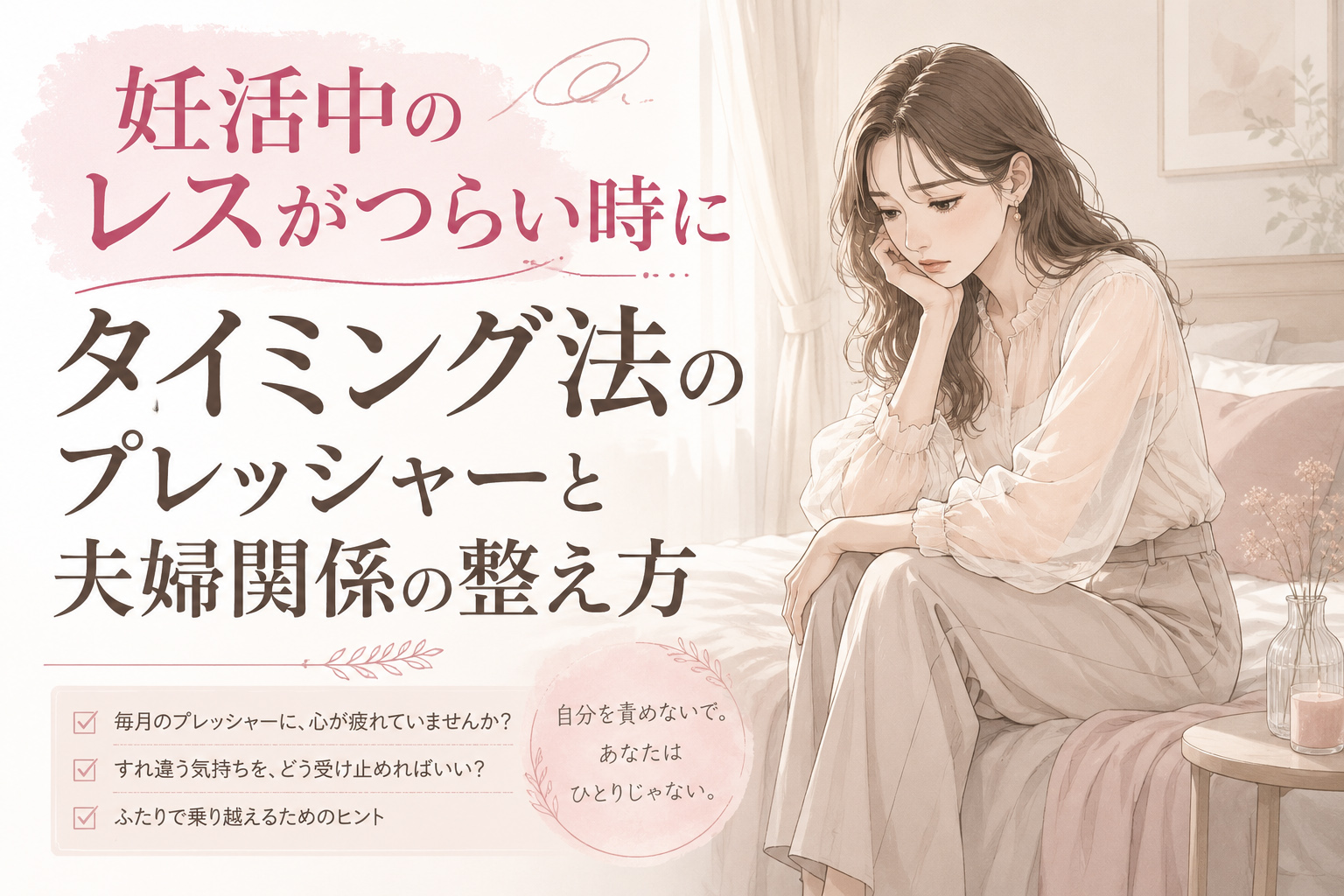妊活中のレスがつらい時に|タイミング法のプレッシャーと夫婦関係の整え方