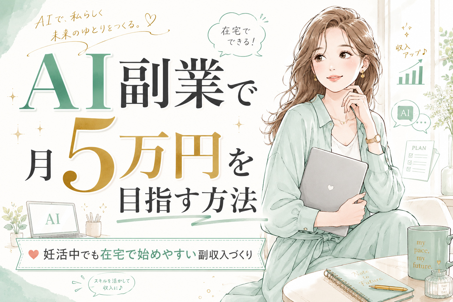 AI副業で月5万円を目指す方法｜妊活中でも在宅で始めやすい副収入づくり