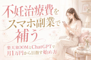 不妊治療費をスマホ副業で補う|楽天ROOMとChatGPTで月1万円から目指す始め方