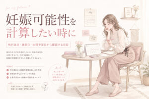 妊娠可能性を計算したい時に|性行為日・排卵日・生理予定日から確認する目安